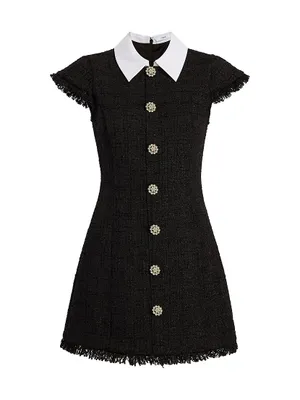 Riello Collared Tweed Minidress