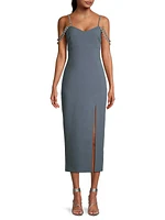 Hank Embellished-Strap Midi-Dress