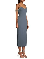 Hank Embellished-Strap Midi-Dress