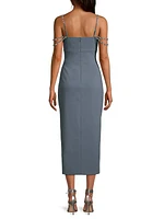 Hank Embellished-Strap Midi-Dress