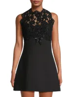 Kiersten Lace & Bow Minidress