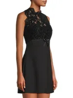 Kiersten Lace & Bow Minidress