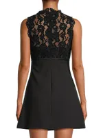 Kiersten Lace & Bow Minidress