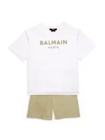 Little Girl's & Logo Cotton Sweatshorts