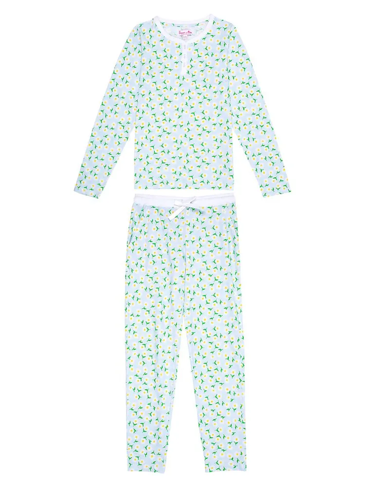 Daisy Jersey Long Pajama Set