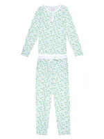 Daisy Jersey Long Pajama Set