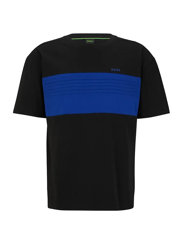 Cotton-Blend Relaxed-Fit T-Shirt With Color-Blocking