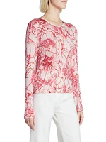 Rose Long-Sleeve Knit Blouse