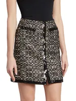 Sequined Metallic Boucle Miniskirt