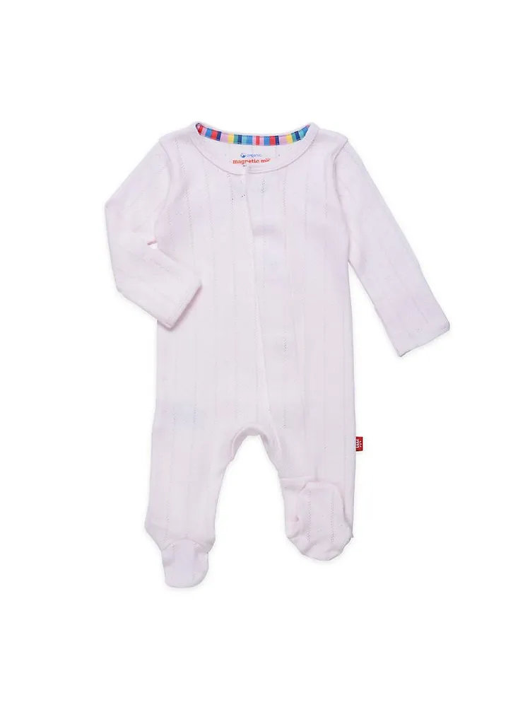Baby Girl's Love Lines Pointelle Footie