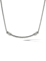 Petite X Bar Station Necklace with Pavé Diamonds