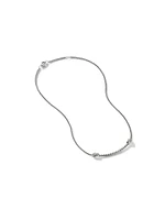 Petite X Bar Station Necklace with Pavé Diamonds