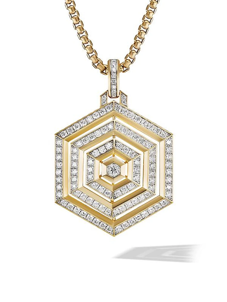 Carlyle⿢ Pendant in 18K Yellow Gold with Full Pavé Diamonds