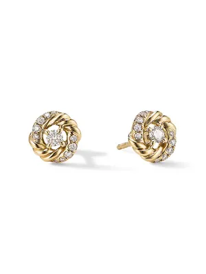 Petite Infinity Earrings 18K Yellow Gold With Diamonds