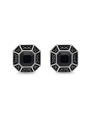 Streamline Pavé Stud Earring in Sterling Silver