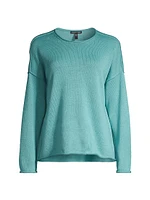 Crewneck Cotton-Blend Pullover Sweater