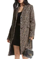 Leopard Jacquard Midi-Coat