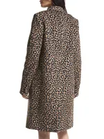 Leopard Jacquard Midi-Coat