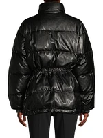 Faux-Leather Puffer Jacket