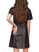 Belted Leather Minidress