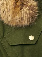 Faux-Fur Collar Anorak Jacket