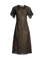 Leopard Lace Midi-Dress