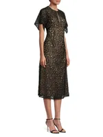 Leopard Lace Midi-Dress