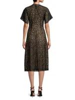 Leopard Lace Midi-Dress