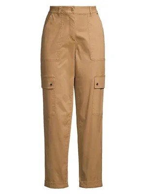 Cotton Straight-Leg Cargo Pants