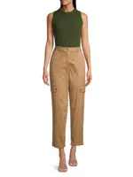 Cotton Straight-Leg Cargo Pants