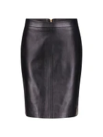 Fitted Leather Pencil Skirt