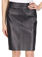 Fitted Leather Pencil Skirt