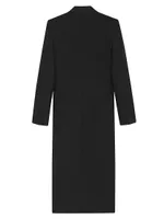 Double Breasted Tuxedo Coat Crepe Wool