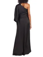 Simone Knot-Front Satin Gown