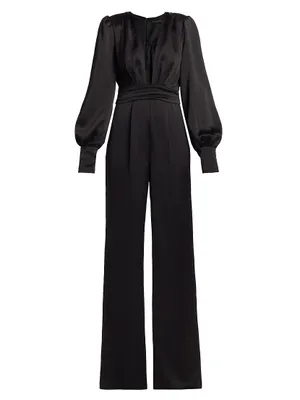 Madelane Satin Plunge Jumpsuit