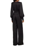 Madelane Satin Plunge Jumpsuit