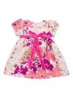 Baby Girl's, Little Girl's & Floral Brocade Dress