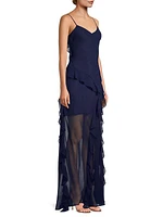 Raya Ruffled Chiffon Maxi Dress