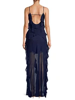 Raya Ruffled Chiffon Maxi Dress