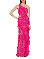 Ryanna Asymmetric Chiffon Gown