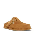 Fendi Feel 20MM Suede & Shearling Clogs