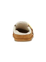 Fendi Feel 20MM Suede & Shearling Clogs