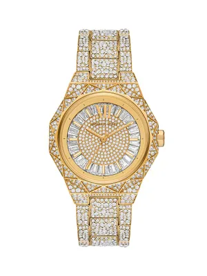 Raquel Goldtone Stainless Steel & Crystal Bracelet Watch/41MM