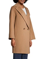 Short Double-Breasted Wool Coat