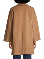 Short Double-Breasted Wool Coat