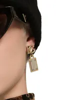 Two-Tone Logo Clip-On Drop Earrings
