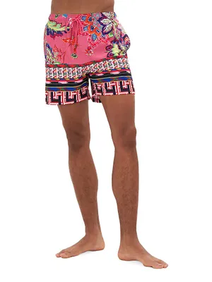 Printed Mid-Length Board Shorts