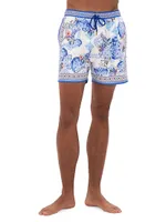 Floral Mid-Length Boardshorts