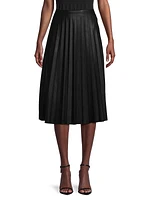 Evelyn Vegan Leather Plissé Skirt