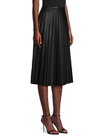 Evelyn Vegan Leather Plissé Skirt